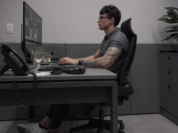 Zeetz trabalhando no escritório